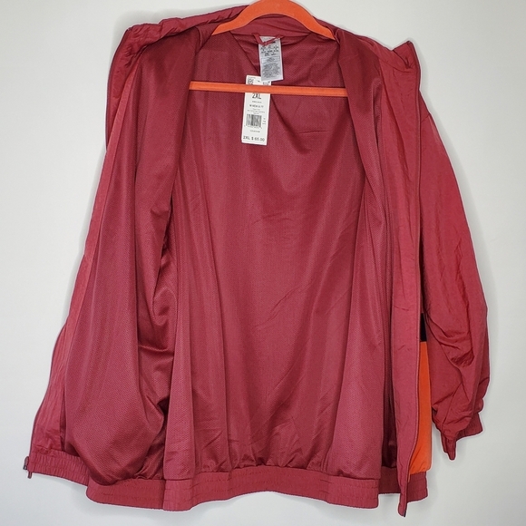 NEW Adidas Women's Track Jacket Full Zip Size 2XL Nylon Spell Out Windbreaker - Picture 6 of 14